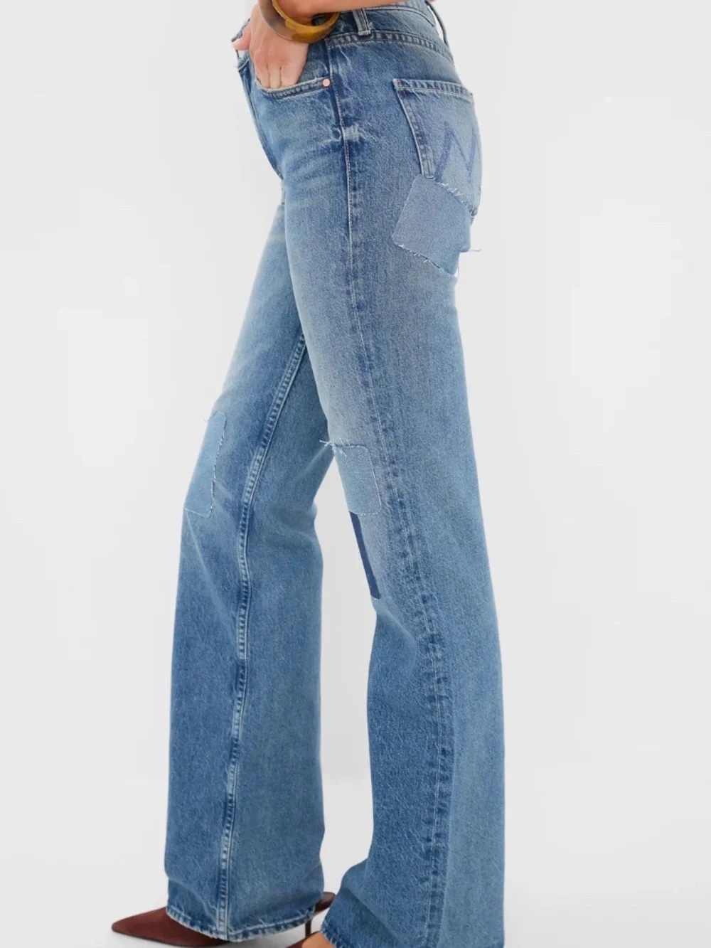 ❤️EUC MOTHER jeans The Bookie in Ironing Things Out sz:27 💯 cotton rigid denim - Picture 4 of 16
